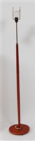 Lot 432 - A 1960s Danish teak standard lamp, having gilt...