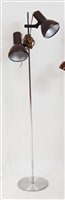 Lot 435 - A 1970s Danish twin-light floor lamp, having...