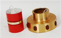 Lot 446 - A 1970s Danish gilt brushed metal circular...