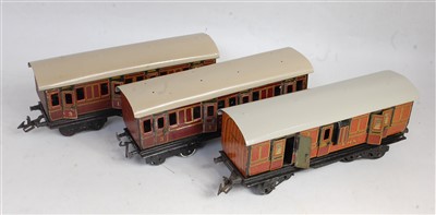 Lot 523 - Bassett-Lowke clockwork BR black lined red 0-6-...