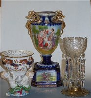 Lot 5 - A late 19th century clear glass pedestal...