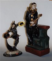 Lot 6 - A large resin figure of Pierrot, in standing...