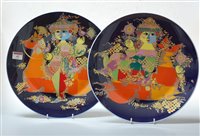 Lot 42 - A pair of Rosenthal German porcelain chargers,...