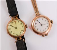 Lot 306 - A lady's 9ct gold cased wristwatch with...