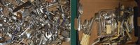 Lot 93 - Two boxes of miscellaneous loose silver plated...
