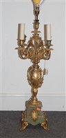 Lot 126 - A late 19th century onyx and gilt metal five...