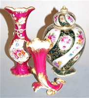 Lot 225 - A Rockingham porcelain trumpet form specimen...