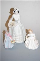 Lot 255 - Three Royal Doulton figures; Sweet Violets...
