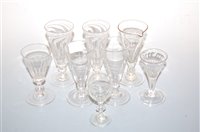 Lot 256 - Assorted principally 19th century wine glasses,...