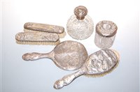 Lot 265 - A cut glass and silver topped spherical scent...