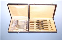Lot 268 - Ten cased silver plated dessert forks...