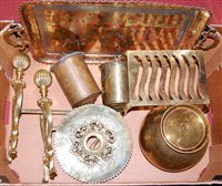 Lot 184 - A box of miscellaneous brasswares to include...