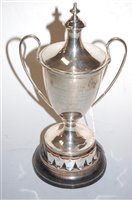 Lot 276 - An Edwardian silver twin handled pedestal...