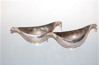 Lot 282 - A pair of white metal boat shaped dishes, the...