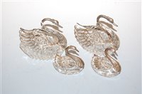Lot 286 - A pair of cut glass and silver mounted table...
