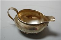 Lot 289 - A silver cream jug, 5oz, maker E&D Co,...