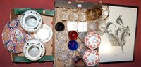 Lot 205 - Two boxes of miscellaneous china and glassware,...
