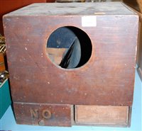 Lot 388 - A Victorian painted pine ballot box, the top...