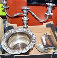 Lot 396 - A 19th century silver plated bottle coaster,...
