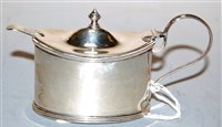 Lot 413 - An Edwardian silver mustard, of plain...