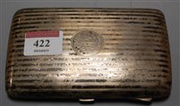 Lot 422 - A George V silver pocket cigarette case,...