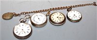 Lot 440 - A 19th century nickel cased open faced pocket...