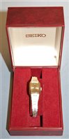 Lot 502 - A lady's Seiko gold plated cased and steel...