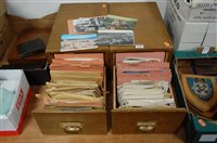 Lot 515 - Two mid-20th century oak filing drawers and...