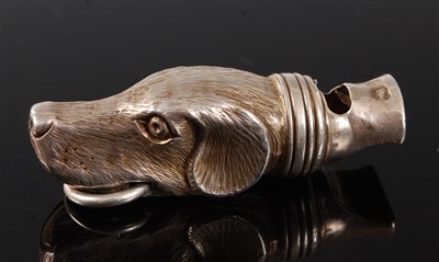 Lot 350 - A late Victorian novelty silver whistle