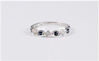 Lot 2598 - A 9ct sapphire and diamond half hoop eternity...