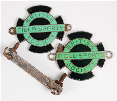 Lot 362 - A British Field Sports Society chrome and enamelled car badge