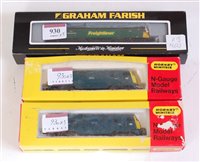 Lot 930 - Mixed N gauge Graham Farish Bachmann class 57...