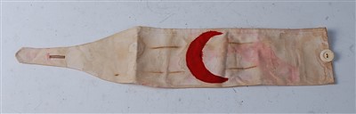 Lot 118 - A post WW I Ottoman Red Crescent Society armband.