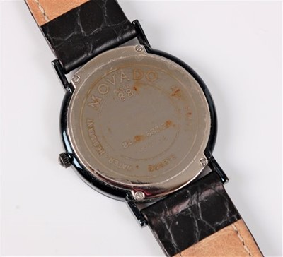 Lot 1328 - A lady's Movado quartz wristwatch, the round...