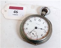 Lot 46 - A silver plated Waltham open faced railway...