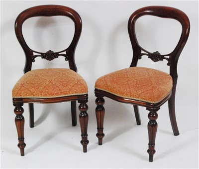 Lot 1328 - A set of ten Victorian style mahogany balloon...