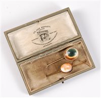 Lot 2517 - Two operculum stick pins: the oval operculum...