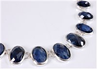 Lot 1264 - A contemporary sapphire necklace, the...