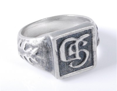Lot 174 - A German Grossdeutschland pewter ring.