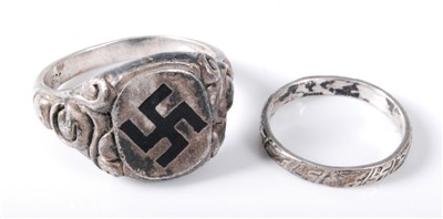 Lot 281 - A German white metal N.S.D.A.P. members ring