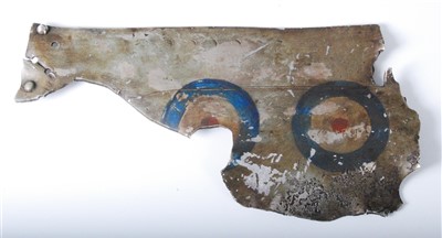 Lot 271 - A piece of alluminium painted with two R.A.F. roundels.