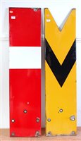 Lot 76 - An enamel signal arm group, two examples to...