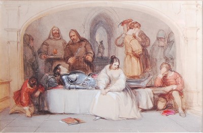 Lot 1445 - George Cattermole (1800-1868) - A dying knight...