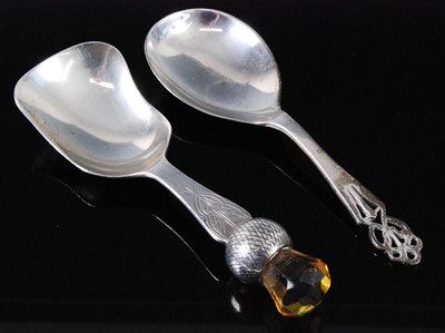 Lot 1140 - A George V silver caddy spoon
