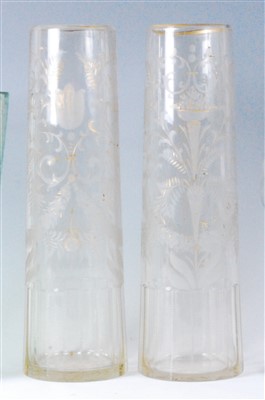 Lot 1104 - A pair of Victorian acid etched and thumb-cut...