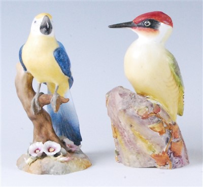 Lot 1100 - A Royal Worcester porcelain woodpecker,...