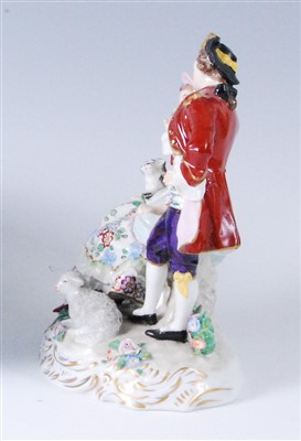 Lot 1060 - A Sitzendorf porcelain figure group as a...