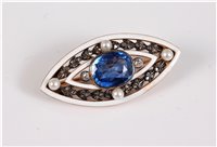 Lot 1229 - A late 19th/early 20th century sapphire,...