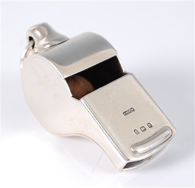Lot 1197 - A George V silver railway whistle, with...