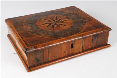 Lot 1348 - A circa 1700 walnut and oyster veneered box,...